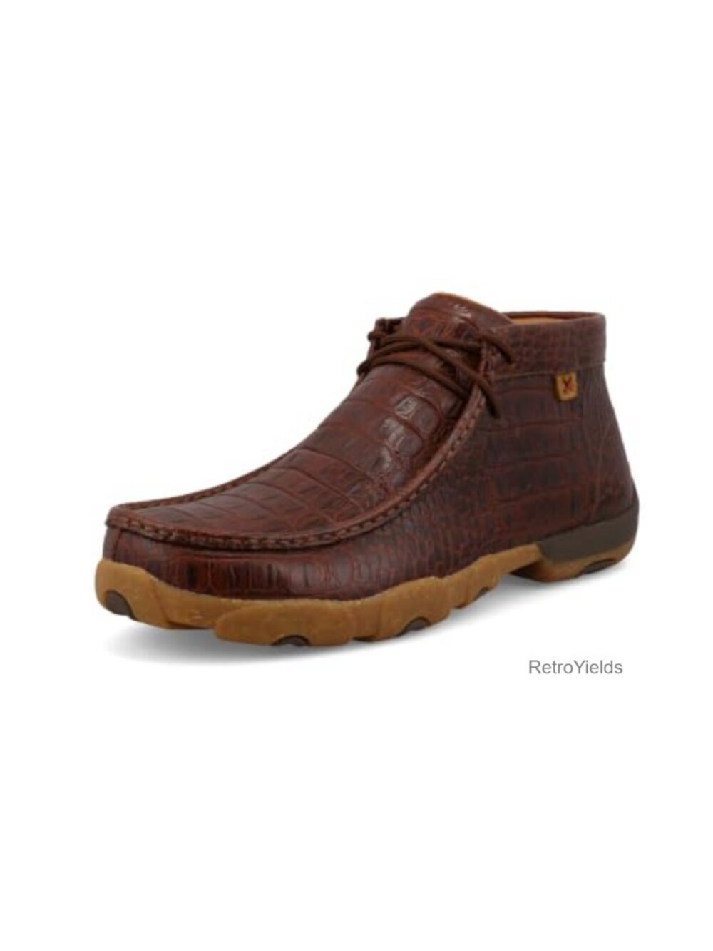 Twisted X Caiman Print Leather Chukka Driving Moc Boot Moc Toe